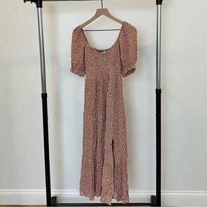 Abercrombie Midi Dress Blush Polka Dot Size ST (Tall)
